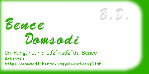 bence domsodi business card